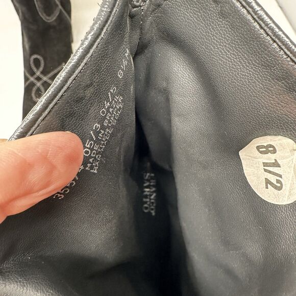 franco sarto Black Suede Riding Boots Leather Mid 8.5 Floor Display Old Money - Picture 7 of 9